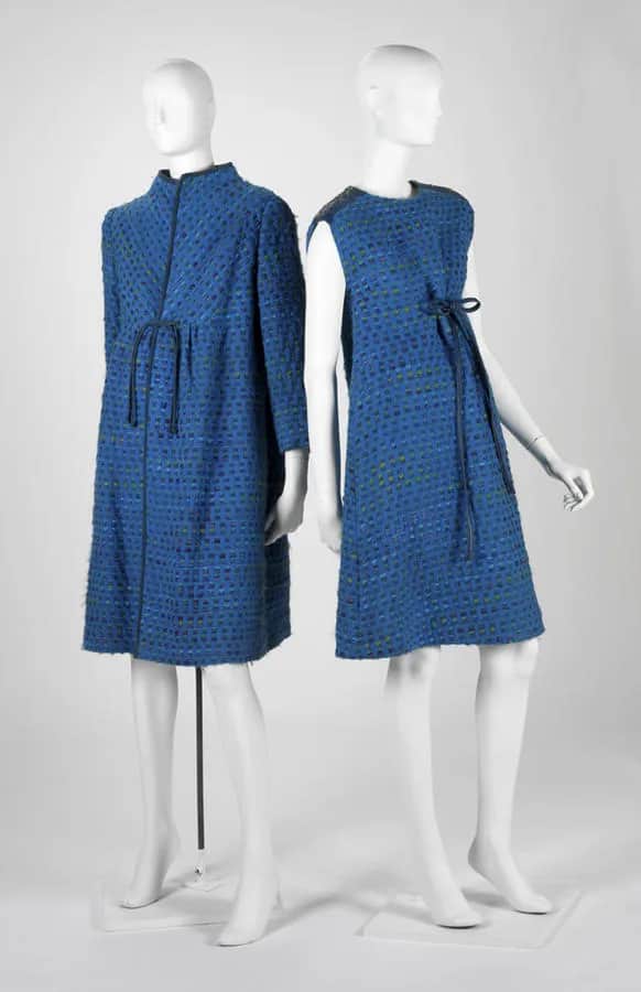 Ensemble robe et manteau en tweed de laine bleu 3B16 — Atelier Cashin (rééd.)